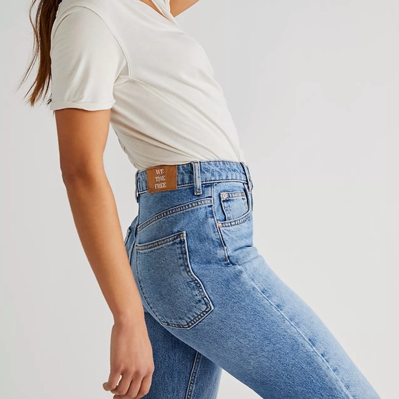 Free People We The Free Pacifica High Rise Slim Straight Leg Jeans Size 27 - Picture 3 of 14